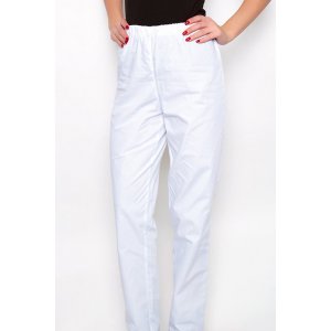 Медицинские женские брюки М-301 тиси (р-ры: 42-66) белый