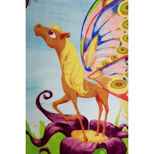 Полотенце махровое "Лошадки" рисунок Лошадка на цветке
