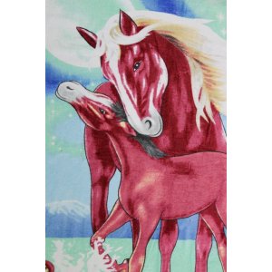 Полотенце махровое "Лошадки" рисунок Лошадка с жеребенком