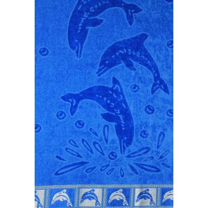 Полотенце велюровое "Дельфины"