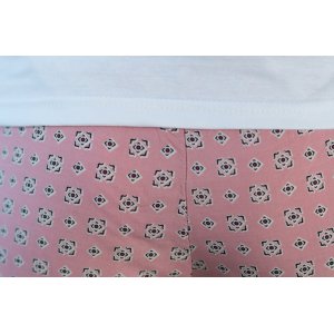Пижама женская №086 кулирка+штапель (р-ры: 42-56) квадраты на розовом