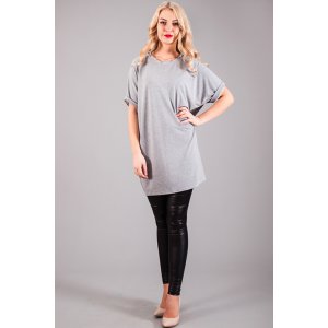 Платье-футболка женское П 145 вискоза (р-ры: 42-56) серый