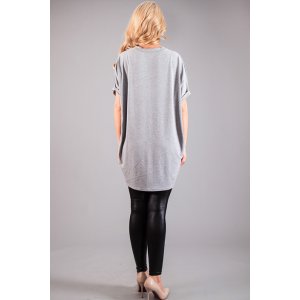 Платье-футболка женское П 145 вискоза (р-ры: 42-56) серый