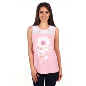 Блуза женская 6114 хлопок (р-ры: 42-58) розовый