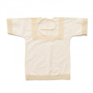 Крестильная рубашка поплин 06005 (р-ры: 62-86) кремовый