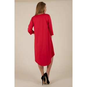 Платье женское ассиметричное П 108 милано (р-ры: 42-56) красный