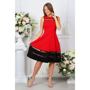 Платье женское П 170 футер с лайкрой (р-ры: 42-56) красный