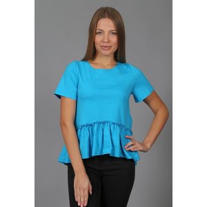 Блузка женская Ф 006 кулирка (р-ры: 46-50) бирюза