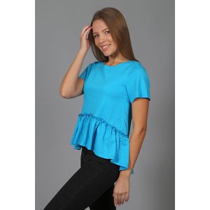 Блузка женская Ф 006 кулирка (р-ры: 46-50) бирюза
