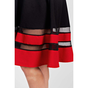Платье женское П 170-1 футер с лайкрой (р-ры: 44-56) черно-красный