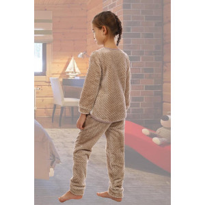 Костюм двойка детский №2272 велсофт (р-ры: 32-40) кофейный