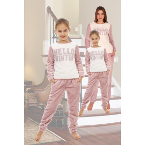 Костюм двойка детский №2272 велсофт (р-ры: 32-40) сухая роза