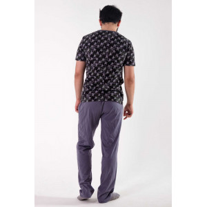 Пижама мужская ПЖМК-422 кулирка (р-ры: 46-60) серые брюки