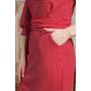 Платье женское П 181-1 диор (р-ры: 44-54) красные лапки