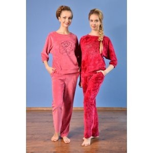 Костюм двойка женский "Сюрприз" велюр (р-ры: 44-58)
