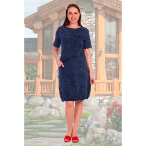 Платье женское №3417 кулирка с лайкрой (р-ры: 50-56) синий