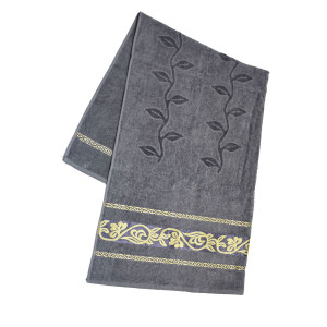 Полотенце махра-велюр "Текстиль Всем" серый