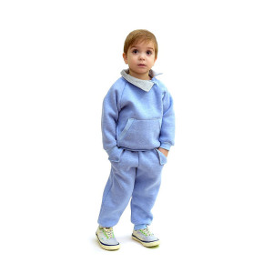 Костюм детский "Маленькие модники" 1187 футер (р-ры: 80-98) голубой