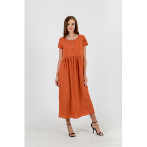 Платье женское "Алевтина" штапель (р-ры: 44-62) оранжевый