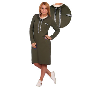 Платье женское П120 футер с лайкрой (р-ры: 46-60) хаки