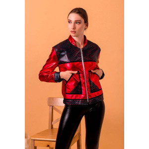 Куртка женская Ф 1002 искусственная кожа (р-ры: 48-54) красный