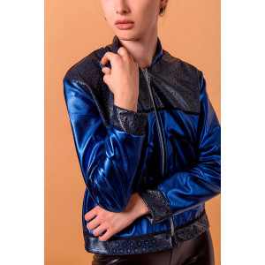 Куртка женская Ф 1002-1 искусственная кожа (р-ры: 44-54) синий
