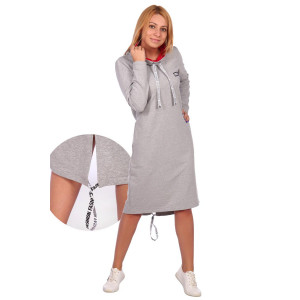 Платье женское П120 футер с лайкрой (последний размер) серый меланж 50,52,56,60