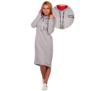 Платье женское П120 футер с лайкрой (последний размер) серый меланж 50,52,56,60