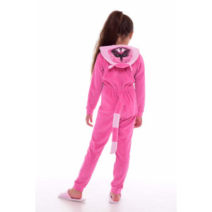 Пижама подростковая 12047а "Кигуруми" велюр (р-ры: 36-40) розовый