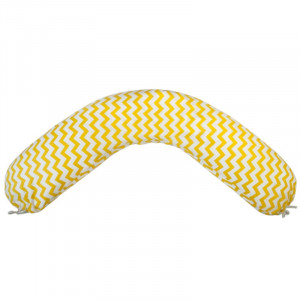 Подушка для беременных "MamaRelax" 1771 политерм (шарики) цвет "Зигзаг" желтый