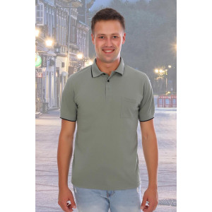 Футболка мужская №1750 пике (р-ры: 44-60) хаки