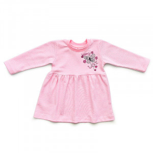Платье детское "Butterfly" 20106 интерлок вязаный пенье (р-ры: 74-98) розовый