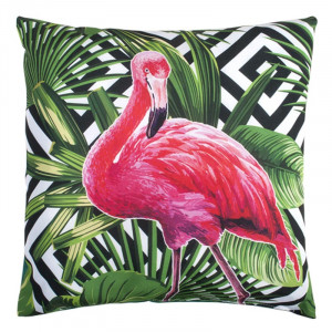 Подушка декоративная с фотопечатью "Тропические фламинго"