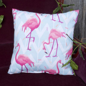 Подушка декоративная с фотопечатью "Фламинго (в полиэстере)