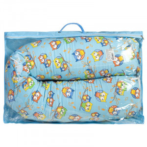 Подушка для беременных "MamaRelax" 1771 политерм (шарики) "Совушки на ветке" голубой