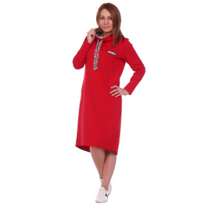 Платье женское П120 футер с лайкрой (р-ры: 44-60) красный