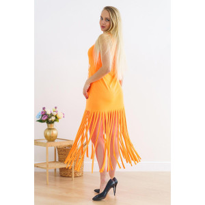 Платье-рванка женское П 213-11 кулирка с лайкрой (р-ры: 44-58) оранжевый неон