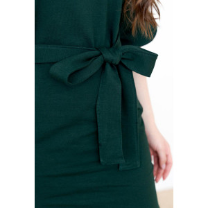 Платье женское с поясом П 226-14 футер с лайкрой (р-ры: 44-58) еловый