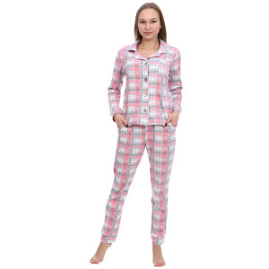 Пижама женская 215.13 интерлок пенье (р-ры: 44-62) пурпурный+светло-серый