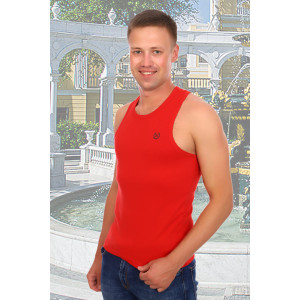 Майка мужская №5936 рибана (р-ры: 46-54) красный
