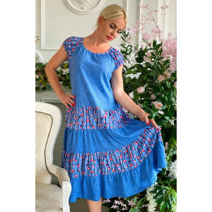 Платье женское №1159 кулирка (р-ры: 52-64) синий