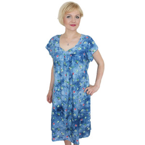 Платье женское П994 штапель (р-ры: 48-62) голубой