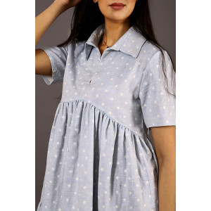 Платье женское №177 BLU льняное полотно (р-ры: 42-48) голубой