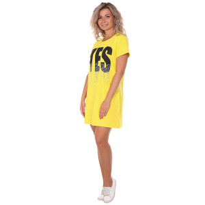 Платье женское П-021 футер с лайкрой (р-ры: 44-56) желтый