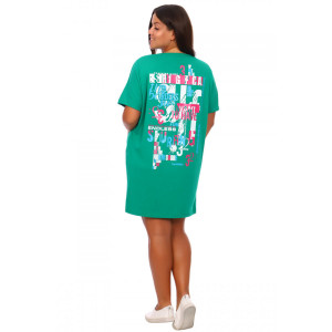 Платье женское П791 "Изумруд" хлопок с эластаном (р-ры: 44-54) зеленый