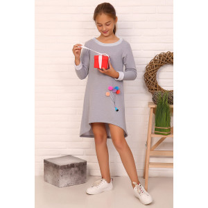 Платье детское №24302 футер 3-х нитка петля (р-ры: 26-36) серый меланж