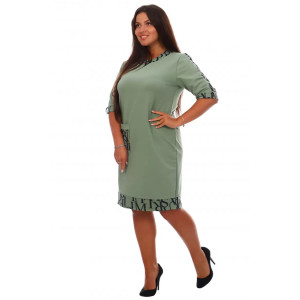 Платье женское "Данна" футер 2-х нитка с лайкрой (р-ры: 50-58) фисташковый 