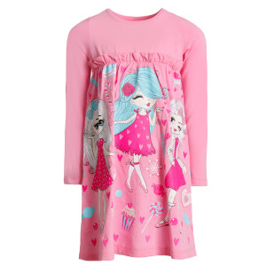 Платье детское "Алира" кулирка (р-ры: 104-128) розовый