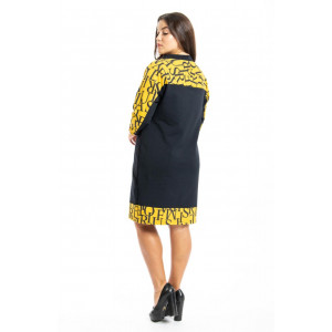 Платье женское 770 футер с лайкрой (р-ры: 46-60) темно-синий с желтым