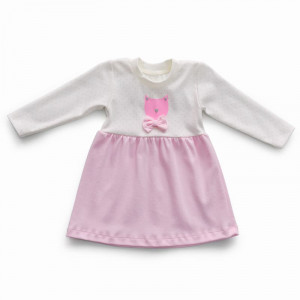 Платье для новорожденных 20190 "Мур-Мур" интерлок (р-ры: 74-98) розовая юбка и кремовый верх